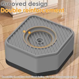 4-delige Rubberen Anti-Vibratie Onderzetters – Antislip Basis geschikt voor Wasmachine & Koelkast, Stabilisator & Schokdemper geschikt voor Elektroapparaten & Meubels — thumbnail 3