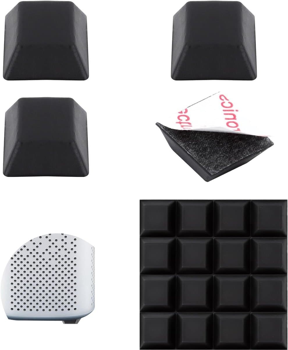 SnelShoppen - 16 Pack Rubber Buffers Zelfklevend Zwarte Silicone Anti-Vibratie Pads Rubber Voeten voor Meubels Speakers Elektrische Apparaten Antislip — afbeelding 1