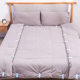 Set van 12 dekbedklemmen, met zachte bandjes en antislip-veerklemmen, voor het vastzetten van dekbedden (wit) — thumbnail 4