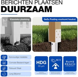 Grondanker - Paalhouder Bodemhulzen - Schutting Plaatsen - Inschroefbaar - 96 x 865 mm - Thermisch Verzinkt — thumbnail 4