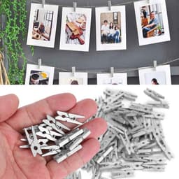 Houten Decoratieclips - Mini Knijpers - Foto's Ophangen - Natuurlijk Materiaal - 300 Stuks - Houtkleur — thumbnail 2