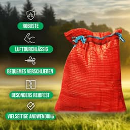 Netzakken - Ritselzakken Aardappelzakken - Oogst Opslag - Ademend Materiaal - 50 x 80 cm - Rood — thumbnail 5