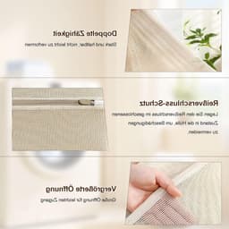 Set van 6 Premium Katoenen Waszakken met Rits, Microplastic Vrij, Ideaal voor Wasmachine en Reizen, Perfect voor Vuile Was en Organisatie — thumbnail 5