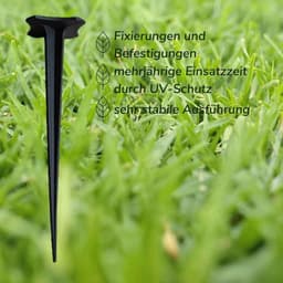 Grondankers - Tuinharingen Ankers - Tuin Bevestigen - Zonder Weerhaken - 17 cm Lengte - Zwart — thumbnail 3