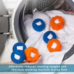8 stuks anti-haren ballen, wasmachine, anti-haren wasmachine, vanger, herbruikbare epilator voor dieren (oranje + blauw) — thumbnail 2