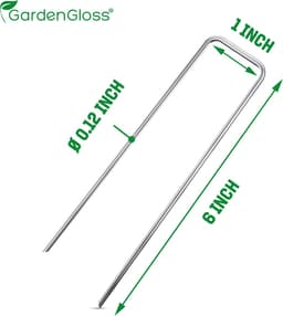 GardenGloss® Anti-Roest Stalen Grondankers (25 Stuks) - Stevige Grondankers Voor Onkruidmat, Tuinmat, Schutting & Camping - 150 mm Lang, 25 mm Breed, Ø 3 mm — thumbnail 4