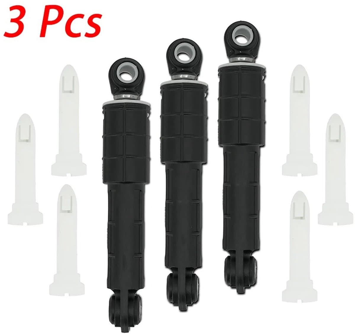 Geschikt voor LG/Sears/Kenmore wasmachines — Schokdempers 383EER3001S/383EER3001V (Schokabsorberende onderdelen) — 3-pack + 6 pennen — afbeelding 1