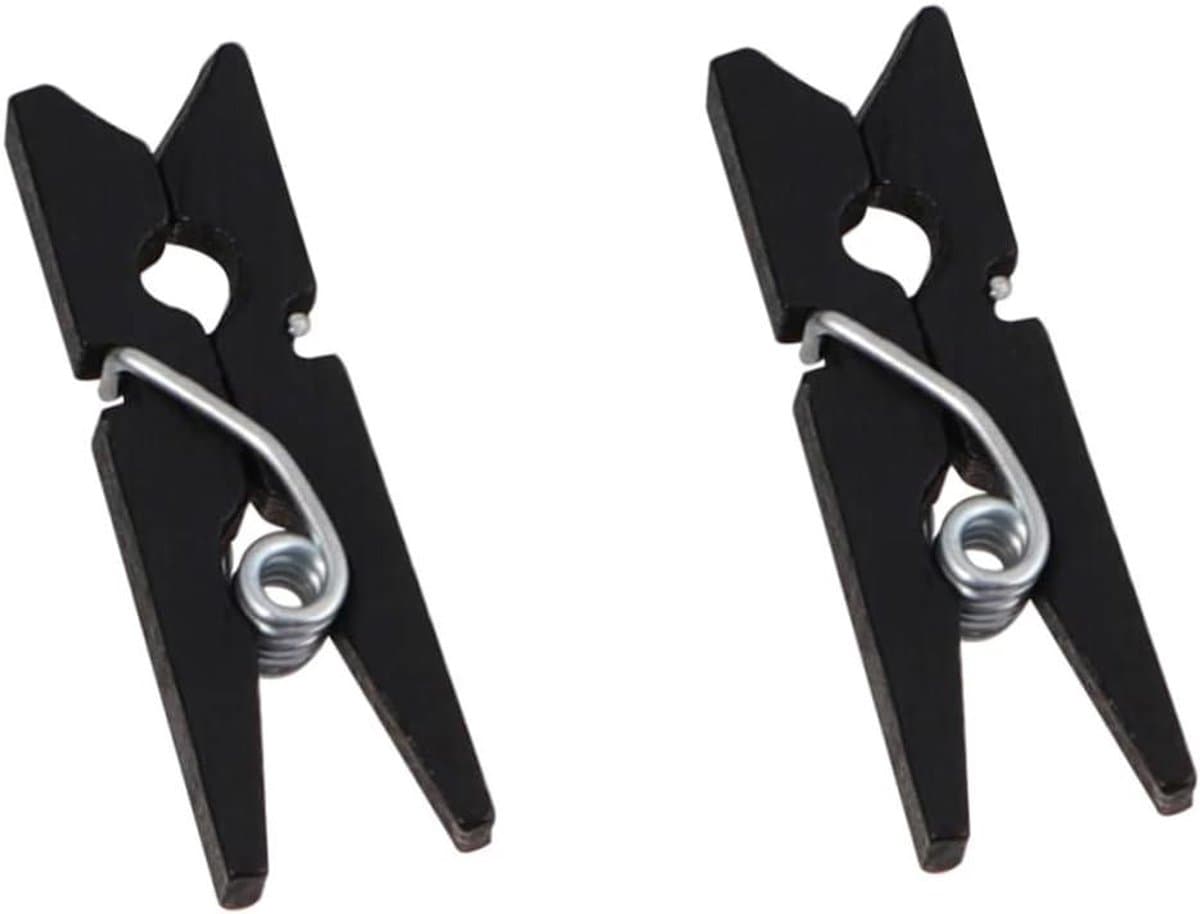 Mini Houten Klemmen - Ambachtelijke Clips - Foto Decoratie - Multifunctionele Clips - 300 Stuks - Zwart — afbeelding 1