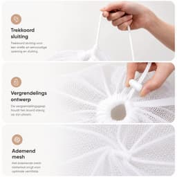 BOTC Waszakken - 60*90cm Waszak Groot - Set van 2 - Waszak Wasmachine - Laundry bag - Waszakken -Wit — thumbnail 2