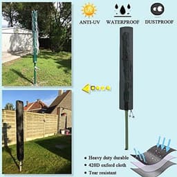 Beschermhoes voor Droogmolen met Rits van Oxford Stof -165 cm L x 16 cm B - Beschermhoes voor paraplu - Waslijn (420D) - UV-Bestendig en Waterdicht - praktisch voor bescherming buitenshuis — thumbnail 5