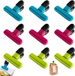 Voedselclips voor keuken - 9 stuks - verschillende kleuren - kunststof — thumbnail 1