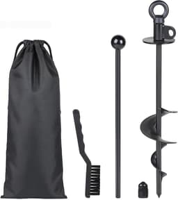 Robuuste 38 cm Zwarte Hondenspringconnector met 360° Draaibare Ring, Geschikt voor Honden Boven 100 kg, Inclusief Reinigingsborstel en Grondanker — thumbnail 1