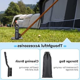 Robuuste 38 cm Zwarte Hondenspringconnector met 360° Draaibare Ring, Geschikt voor Honden Boven 100 kg, Inclusief Reinigingsborstel en Grondanker — thumbnail 2
