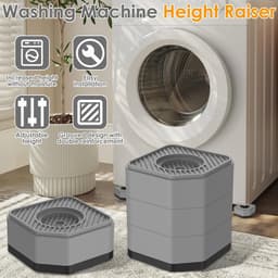 4-delige Rubberen Anti-Vibratie Onderzetters – Antislip Basis geschikt voor Wasmachine & Koelkast, Stabilisator & Schokdemper geschikt voor Elektroapparaten & Meubels — thumbnail 5