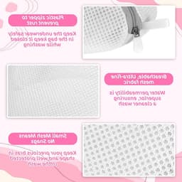 2 Stuks Fijnmazig Wasnet voor Beha's en Ondergoed - Ideaal voor Babykleding en Sokken, Halfcirkelvorm 18 x 15 cm — thumbnail 5