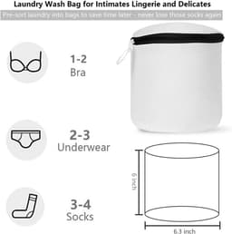 BH-waszak, wasnet voor wasmachine, waszak van netstof, herbruikbare waszak met ritssluiting voor beha's, kleding, sokken, babykleding enz., set van 3, zwart — thumbnail 3