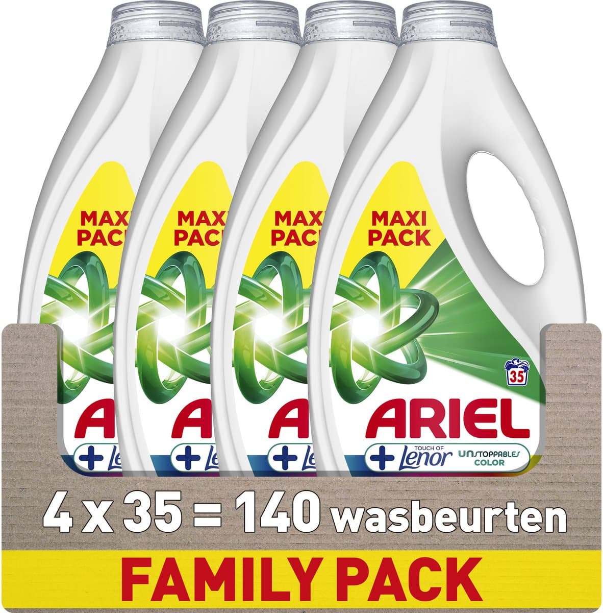Ariel Wasmiddel +Touch of Lenor Unstoppables Kleur - 4 x 35 Wasbeurten — afbeelding 1