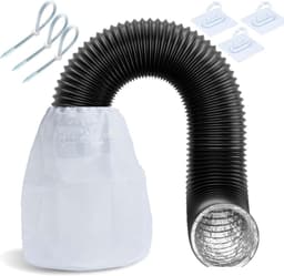 Pluizenfilter voor wasdrogerafvoeren - 3 stuks - Pluisopvangzakken voor wasdrogerafvoeren - Geschikt voor binnen- en buitengebruik - Pluizenfilter voor wasdrogers zonder afvoerpijp - Lost effectief het probleem van pluizen- en stofophoping op - Wit — thumbnail 1
