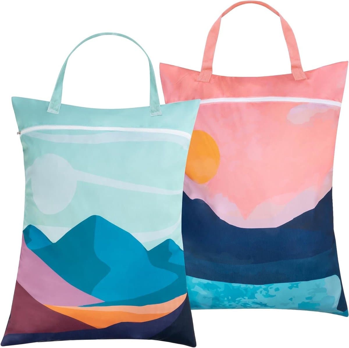 Reiswaszakken 46 x 58 cm - 2 stuks waterdichte waszakken met handvat en rits voor vuile was, badkleding en sportkleding — afbeelding 1
