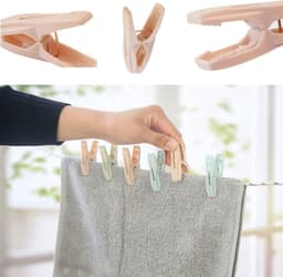 60 Stuks Kledingknijpers, Sterke Plastic Wasknijpers voor Binnen en Buiten, Ideaal voor Waslijn en Droogrek — thumbnail 3