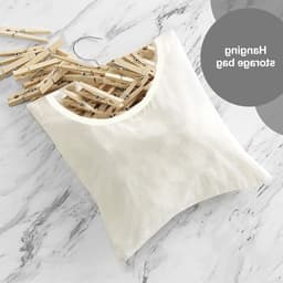 Wasknijperzak 32 x 28 cm in Beige | Handige wasmand voor wasgoed en knijpers — thumbnail 2