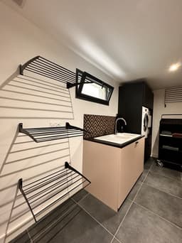 Foxydry Fold 116 cm black wasdroogrek wandmontage clicksysteem - 116 x 50 x 10 cm — thumbnail 4