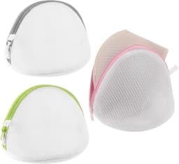 Waszakjes - 3 Stuks - Waszakken Met Rits - Bescherm Je Wasgoed En Wasmachine - Waszak - Wasnetten - Halfronde Wasmachinetas - Ondergoed - Beha - Herbruikbare Mesh-Waszak - Delicaat Wasgoed - 17x15 Cm - Roze+Groen+Grijs — thumbnail 1