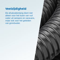 ProPlus Afvalwaterslang - 10 m - Afwatering - Temperatuurbestendig - Flexibel en Uittrekbaar - ø 40 mm - Voor het Geleiden van Afvalwater vanuit caravans/campers, vijvers en zwembaden - Afvoerkanaal - Zwart — thumbnail 3