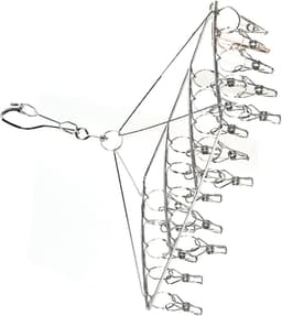 Roterende Kledingdrooghanger van Roestvrij Staal - Sterk Draagvermogen - Hoog Elastiek - Sokkendrooghanger - Vierkant 33x25mm — thumbnail 5