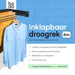 Bodo® In- en uitklapbaar droogrek met Ophanghaken - Zwart - 6m Drooglengte — thumbnail 3