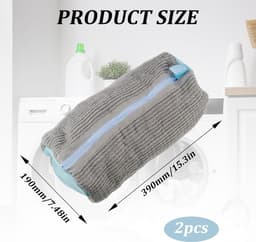 Goodivery ® Zachte Waszakken voor Schoenen, Set van 2, Beschermende Wasnetten met Rits voor Sportschoenen en Sokken — thumbnail 3