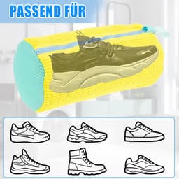 Schoenwaszakken 2 Stuks - Beschermende Waszak voor Schoenen met Ritssluiting - Voorkom Vervorming en Kleurverlies - Geschikt voor Wasmachine - Geel — thumbnail 3