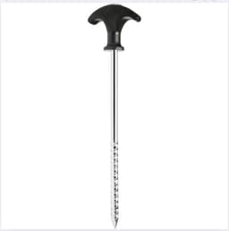 48x steel tent pegs - robust ground pegs with thread for camping and outdoor use - ideal for normal and hard ground with T-handle, approx. 21cm long — thumbnail 3