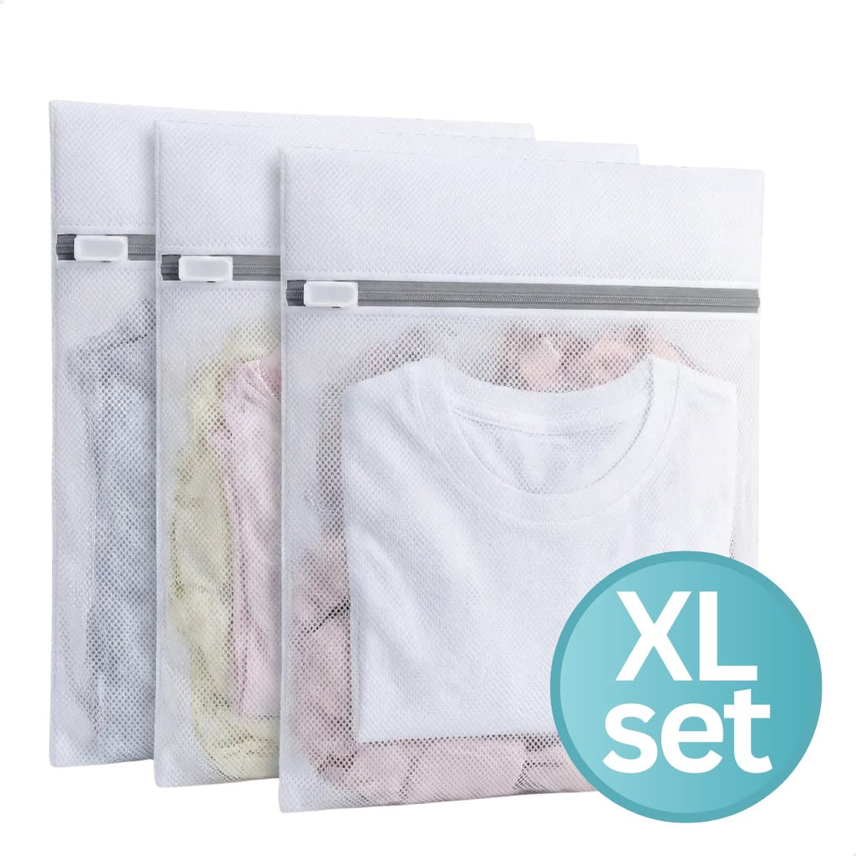 RENALUX - Waszakjes met Rits - Waszakken voor Wasgoed - Waszak - Laundry Bag - Waszakje Lingerie - Waszakjes Groot - Waszak Groot - Wasnet - Wasnetten - Waszakken met Rits - 3 Stuks - 30 x 40 cm — afbeelding 1