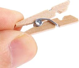 500 mini-kledingclips - Kledingclips van hout - 2,5 x 0,3 cm - Mini-fotoclips - Kleine kledingclips - Geschikt voor woondecoratie, knutselwerk, wanddecoratie, het bevestigen van foto's en als paperclip. — thumbnail 4