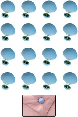 16-stuks Dekbedclips - Beddengoedclips - Paddestoelvormige clips - 3x3x2,8 cm - ABS-materiaal - Inclusief opbergdoos - Geschikt voor dekbedden, dekens, lakens, bedrokken, slippers, kussens, handdoeken, sierkussens, gordijnen, enz. - Blauw — thumbnail 1