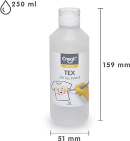Creall Tex - Textiel- & Stoffenverf - Wit - 250ml - Machine wasbaar na fixatie - Voor T-shirts, jeans, schoenen, stoffen tassen, meubels en auto-interieurs/hemelbekleding - Gemaakt in NL - Glutenvrij — thumbnail 2