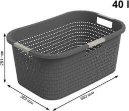 Rotho Country wasmand - set van 3 - 40 ltr - antraciet — thumbnail 2