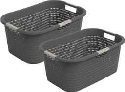 Rotho Country wasmand - set van 2 - 40 ltr - antraciet — thumbnail 1