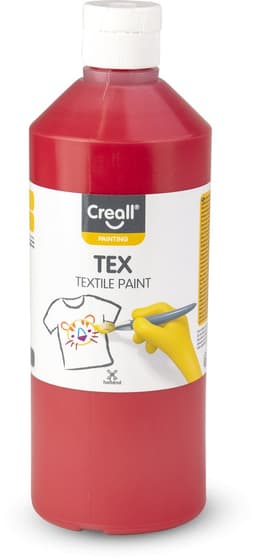 Creall Tex - Textiel- & Stoffenverf - Rood - 500ml - Machine wasbaar na fixatie - Voor T-shirts, jeans, schoenen, stoffen tassen, meubels en auto-interieurs/hemelbekleding - Gemaakt in NL - Glutenvrij — thumbnail 1