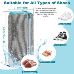 Famanu – Schoenwaszakken - wasmachinebestendig - herbruikbaar - 360° reinigingspluisjes met verborgen ritssluiting - voor sneakers - tennisschoenen en schoenen (grijs) — thumbnail 3