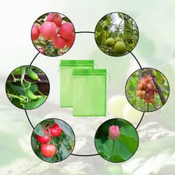 50x Fruitbeschermzakken Organza 17x23 cm met Trekkoord voor Druiven, Aardbeien en Tuin — thumbnail 4