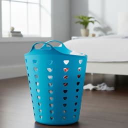 Excellent Houseware Flexibele wasmand - blauw - 60 liter - kunststof - 47 x 50 cm — thumbnail 2
