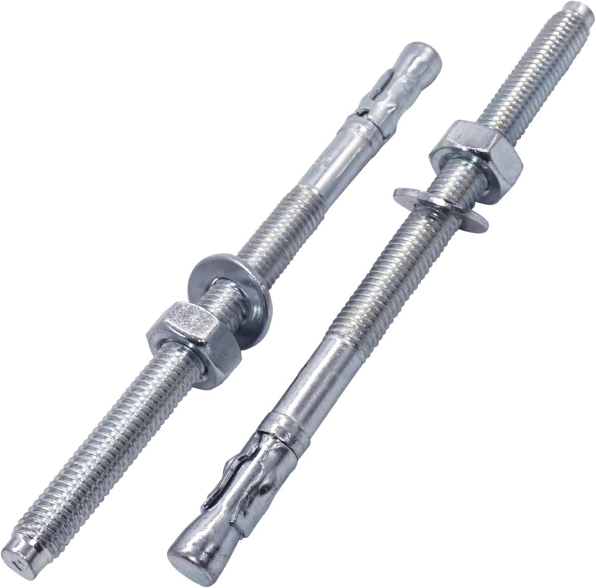 Verzinkte Wigankers M10 x 160 mm - 10 Stuks - Metalen Pluggen en Ankerbouten voor Bouw en Thuisprojecten — afbeelding 1
