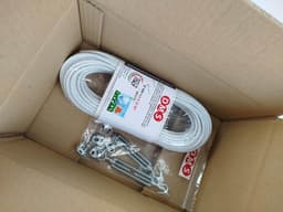 Waslijn voor buiten - Gecoate staalkabel - Was ophangen - Gemaakt in Italië - 20 meter - Zwart — thumbnail 2