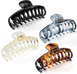 Haar klauwclips voor dik haar - Antislip haarklemmen 10,3 cm | 4 stuks — thumbnail 1
