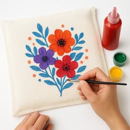 Textielverf Set van 12 levendige kleuren, elk 60 ml. Wasbare textielverf 10 kleuren + 2 metallic kleuren (goud en zilver) Machinewasbare textielverf 12 x 60 ml T-shirtkleuren — thumbnail 2