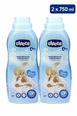 Chicco Sensitive Wasverzachter Sweet Talcum – 0+ Maanden – Geconcentreerde Baby Wasverzachter – Hypoallergeen – 2 x 750 ml — thumbnail 1