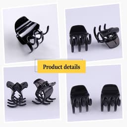 12x Middelgrote Zwarte Haarklemmen – Sterke Antislip Haarspeld voor Dik Haar Dames & Meisjes (3,3 cm) — thumbnail 2