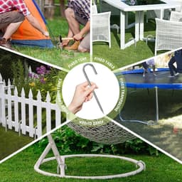 8 grondpennen - 30 cm gegalvaniseerde grondankers - J-vormige grondpennen - grondankers voor de bouw - tentpennen met beitelvormige punten - geschikt voor tenten, partytenten, trampolines, springkussens, kamperen, voetbalnetten, enz. — thumbnail 4